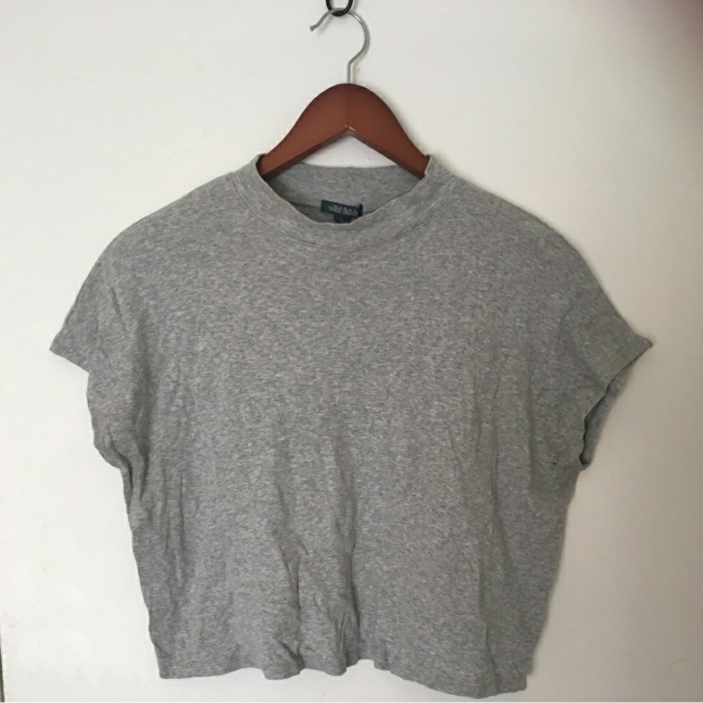 Wild Fable Grey Crew Neck Crop Top